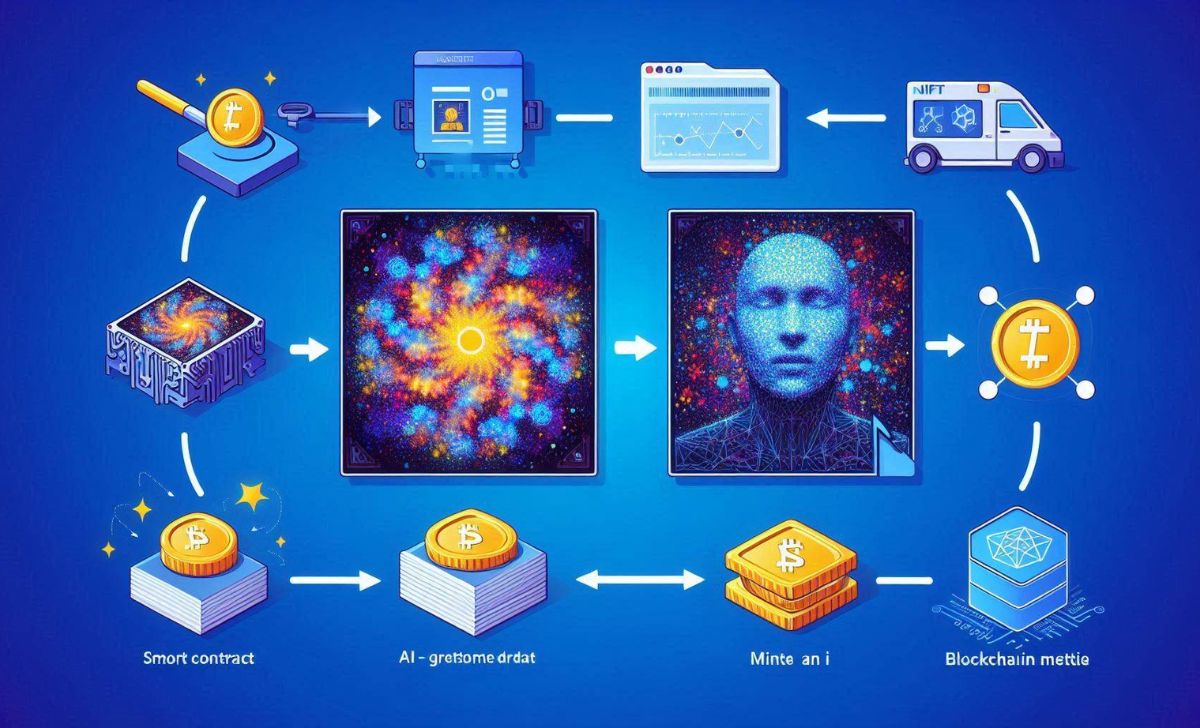 AI creates unique content that's minted as NFTs on a blockchain
