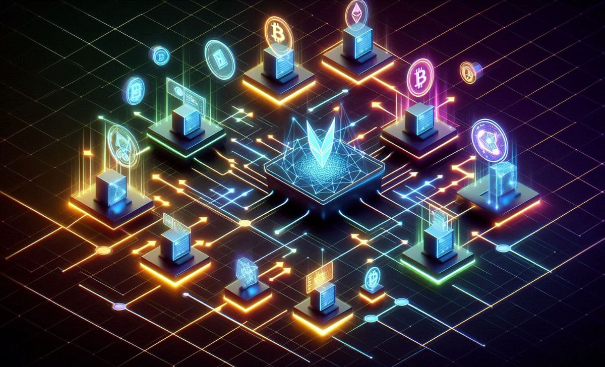A decentralized network shares control across many nodes